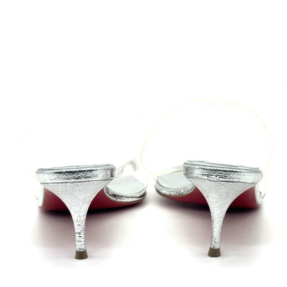 Christian Louboutin JUST NOTHING 55 Leather Mule Sandal Heels Slides Shoes - Picture 12 of 16